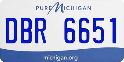 MI license plate DBR6651