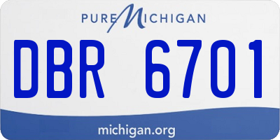 MI license plate DBR6701