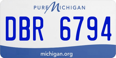 MI license plate DBR6794