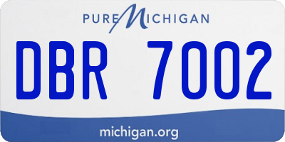 MI license plate DBR7002