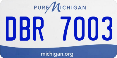 MI license plate DBR7003