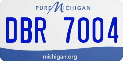 MI license plate DBR7004