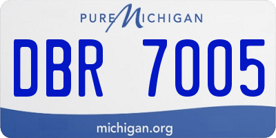 MI license plate DBR7005