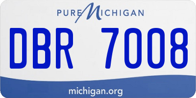 MI license plate DBR7008