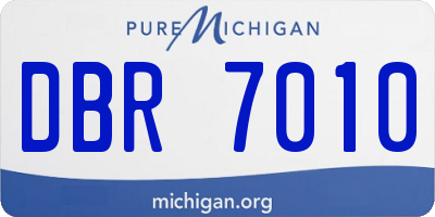MI license plate DBR7010