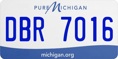 MI license plate DBR7016