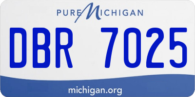 MI license plate DBR7025