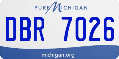 MI license plate DBR7026
