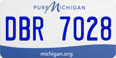 MI license plate DBR7028