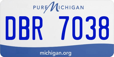 MI license plate DBR7038