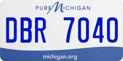MI license plate DBR7040