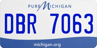 MI license plate DBR7063