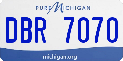 MI license plate DBR7070