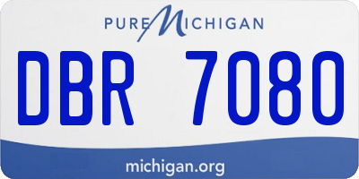 MI license plate DBR7080