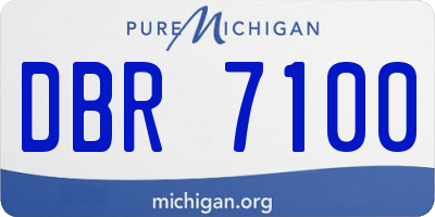 MI license plate DBR7100