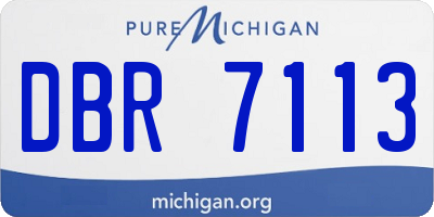 MI license plate DBR7113