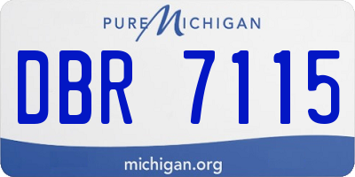 MI license plate DBR7115