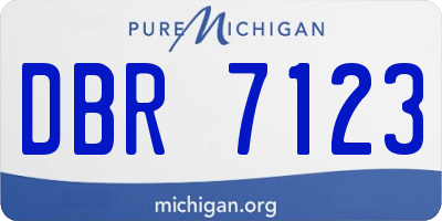 MI license plate DBR7123
