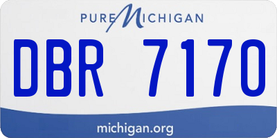 MI license plate DBR7170