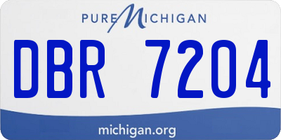 MI license plate DBR7204