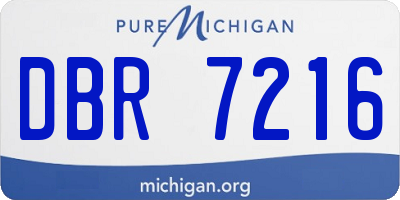 MI license plate DBR7216