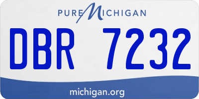 MI license plate DBR7232