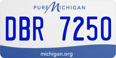 MI license plate DBR7250