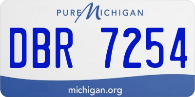 MI license plate DBR7254