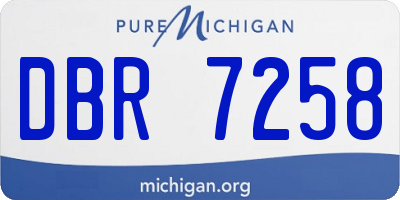 MI license plate DBR7258