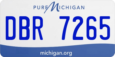 MI license plate DBR7265