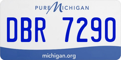 MI license plate DBR7290