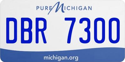 MI license plate DBR7300