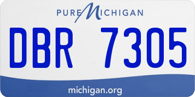 MI license plate DBR7305