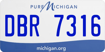 MI license plate DBR7316