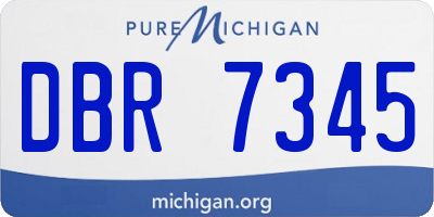 MI license plate DBR7345