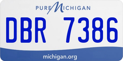 MI license plate DBR7386
