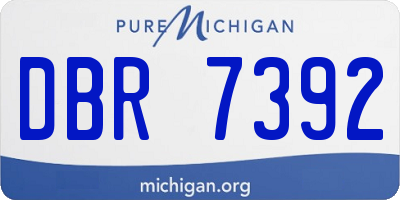 MI license plate DBR7392
