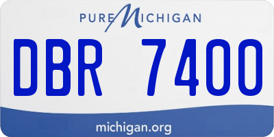 MI license plate DBR7400