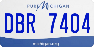 MI license plate DBR7404