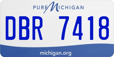 MI license plate DBR7418