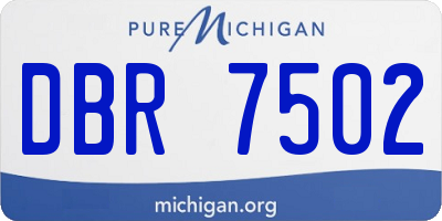 MI license plate DBR7502