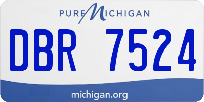 MI license plate DBR7524