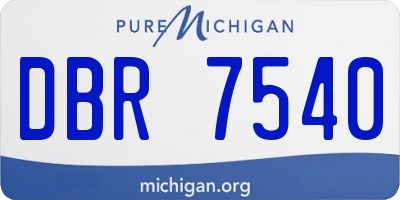 MI license plate DBR7540