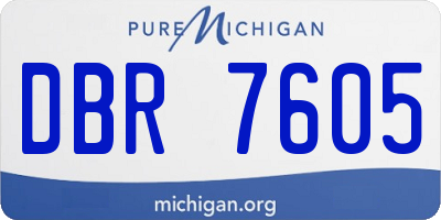 MI license plate DBR7605