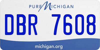 MI license plate DBR7608