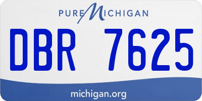 MI license plate DBR7625