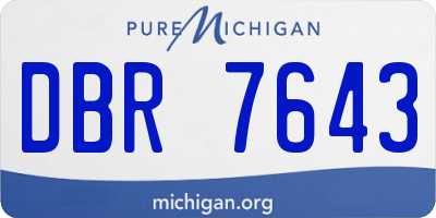 MI license plate DBR7643