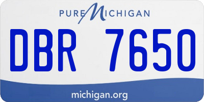 MI license plate DBR7650