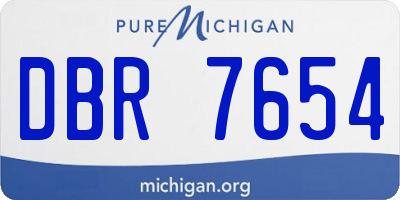 MI license plate DBR7654