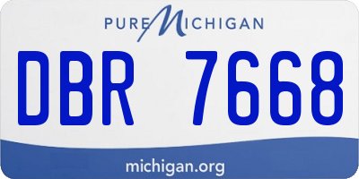 MI license plate DBR7668